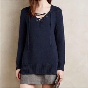 Moth / Anthropologie / Asbury Lace up Sweater - M